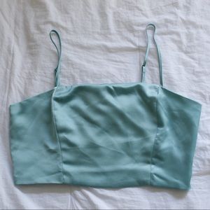 Silk teal crop top